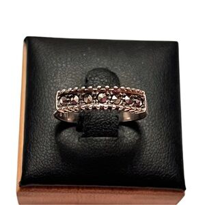 Vintage Sterling Silver Marcasite Band Ring Size 8